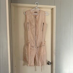 Elegant Beige Sleeveless Romper